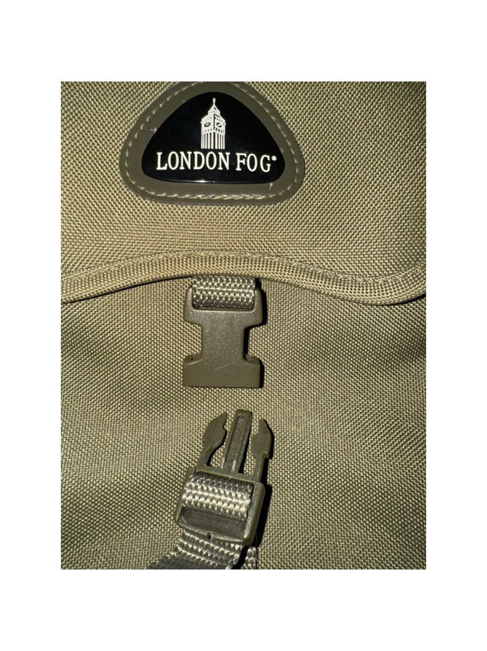 London Fog Olive Green Crossbody Travel Utility Organizer Nylon Mini Messenger - Picture 4 of 12